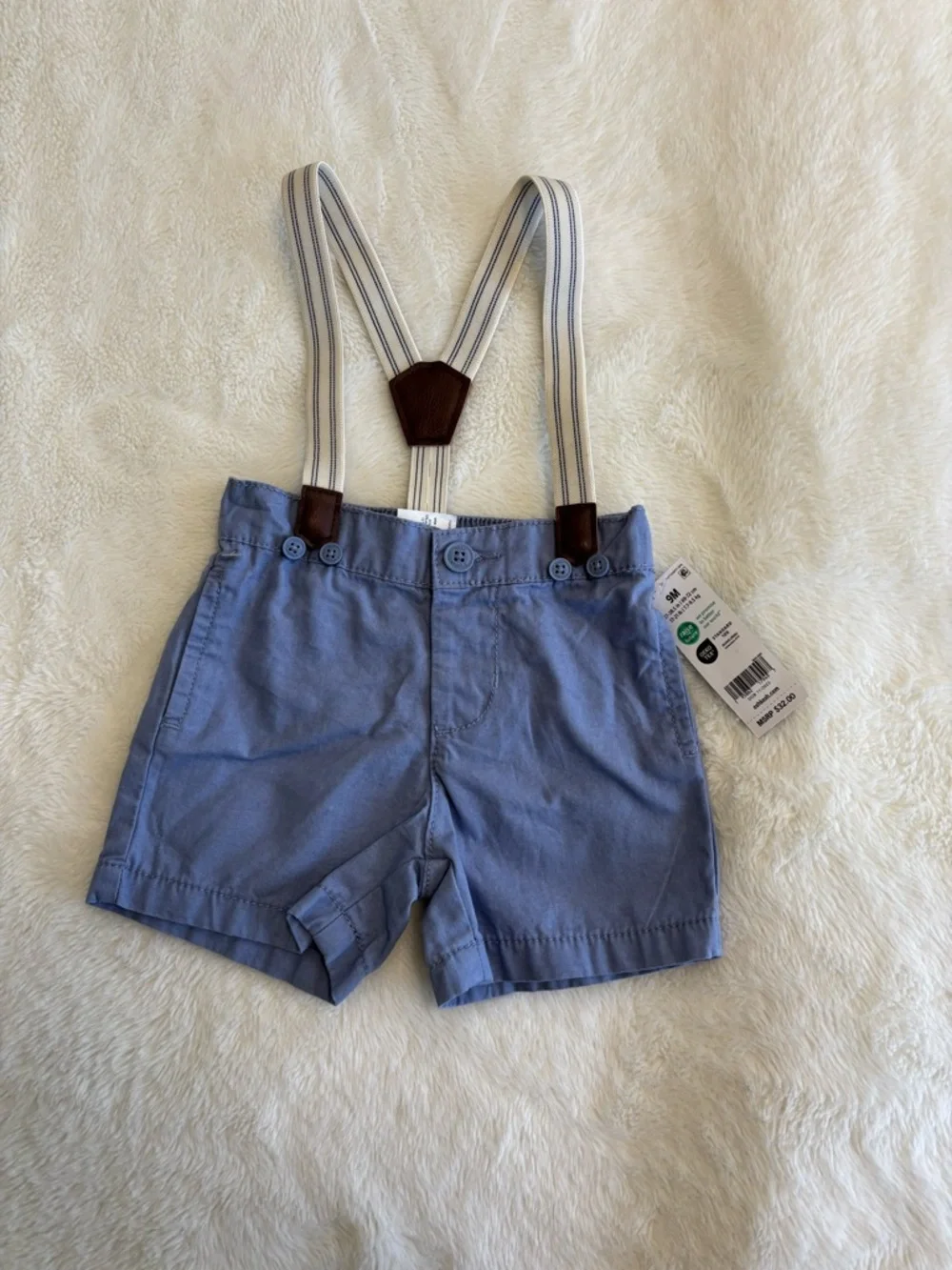 Oshkosh NWT 9 months baby boy shorts with suspenders summer